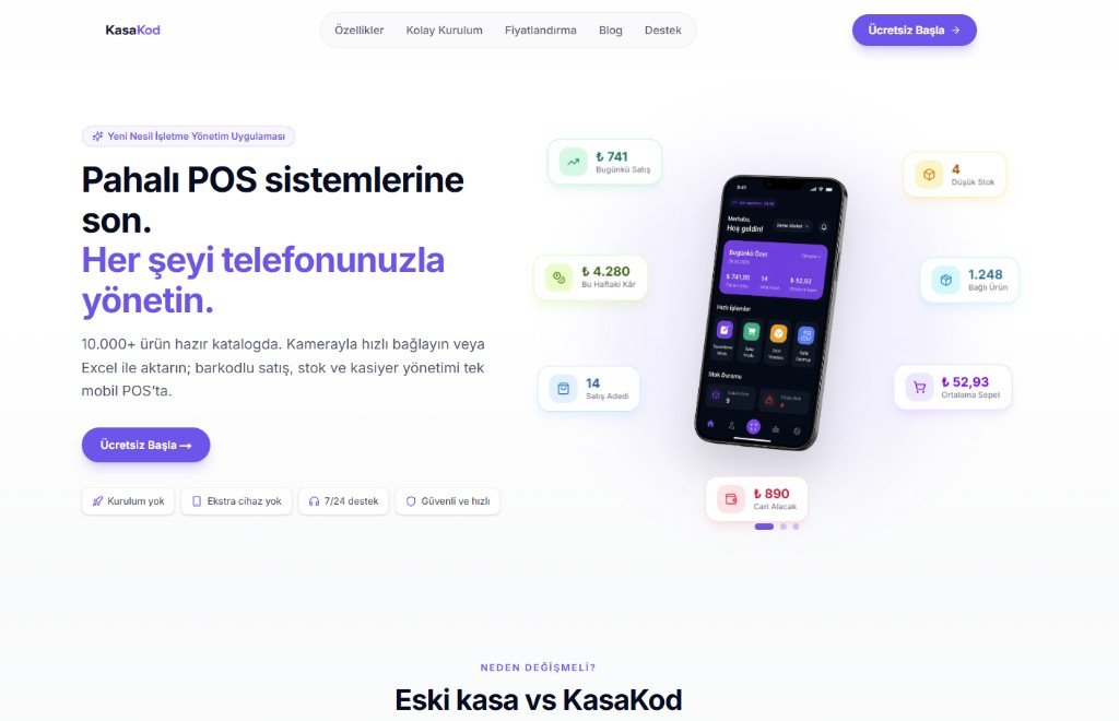 KasaKod mobil uygulama